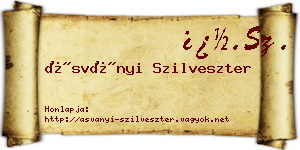 Ásványi Szilveszter névjegykártya